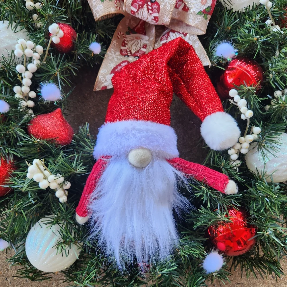 Festive Merry Gnome Christmas Wreath